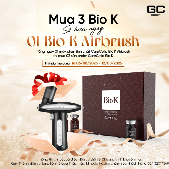 Thông báo triển khai chương trình khuyến mại Mua 3 Bio K – Sở Hữu ngay 01 Bio K Airbrush